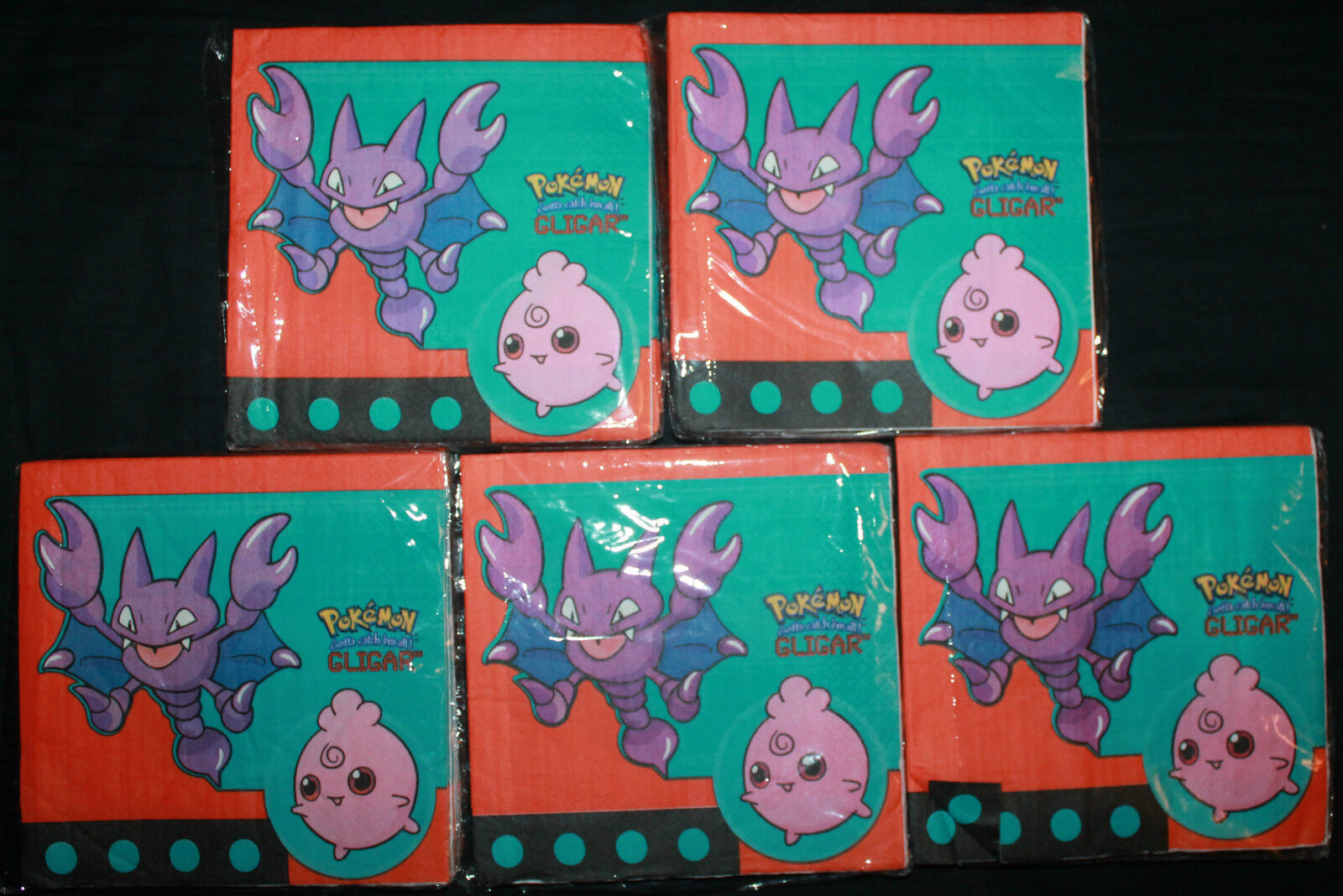 5 x Pokemon Gligar 16 Napkin Party Supplies 80 DesignWare 3 Ply Napkins Total - $28.22
