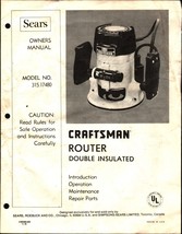 Sears Craftsman Router Owners Manual 315.174080 Vintage - £17.83 GBP
