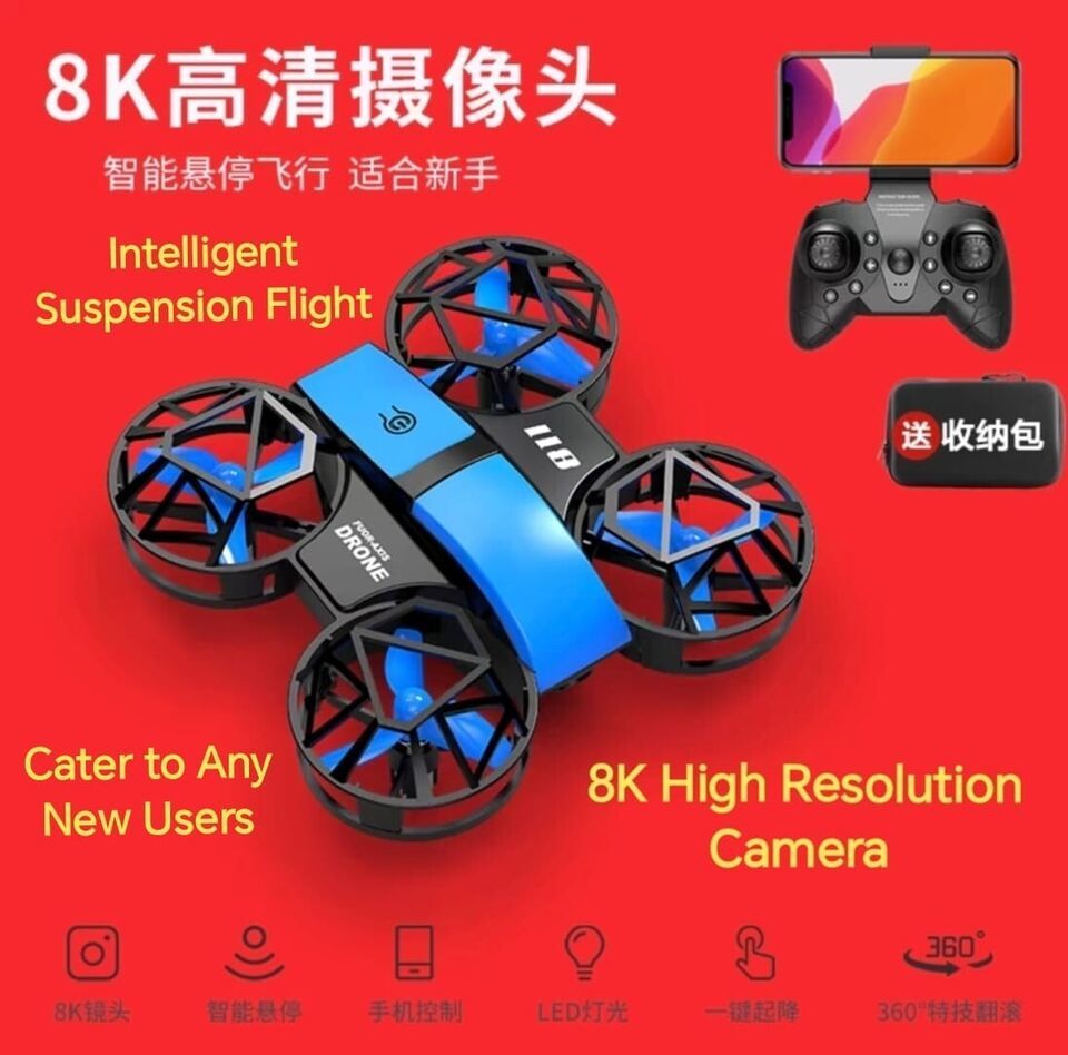 8K High Resolution Camara Remote Control Mini Drone For Children &amp; Adult... - $92.00