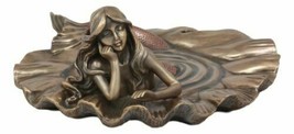 Nautical Daydreaming Mermaid Sitting By Pond Soap Dish Figurine Or Jewel... - $43.99