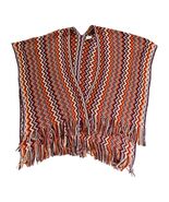 MISSONI Zig Zag Cape Fringe Large One Size Wool Blend Multi 33x40 in $335 - $136.79