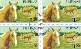 4 1985 Pilipinas - Palomino Horse PHP1.20, Unused Stamp - £2.35 GBP