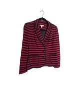 Banana Republic Size 0 Dark Red Black Striped Blazer Dark Academia 3 Button - $27.73 CAD
