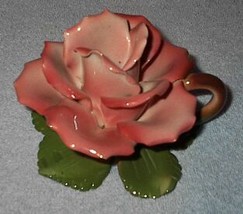 Made in Italy Capodimonte Flowering Rose Candle Holder - £14.41 GBP