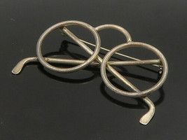 MEXICO 925 Sterling Silver - Vintage Reading Eye Glasses Brooch Pin - BP9132 - £62.66 GBP