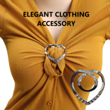 Herz-Schal-Ring-Clip, Damen-Accessoires, Schal, Hemd, CZ-Steine, Schmuck - £5.30 GBP
