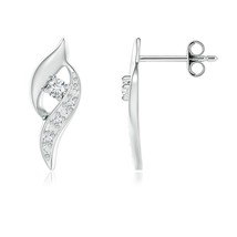 ANGARA Diamond Shell Stud Earrings in Sterling Silver (Grade-KI3, 2.2mm) - $265.05+