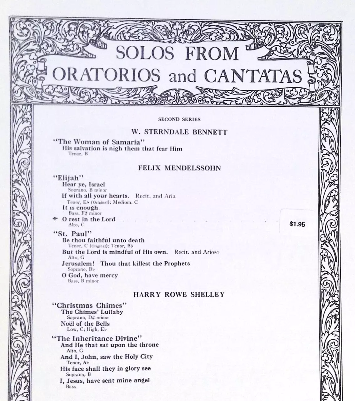 O Rest In The Lord (sheet music) - $6.00