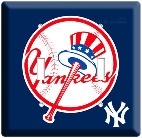 NEW YORK YANKEES BASEBALL TEAM 2 GANG LIGHT SWITCH WALL PLATE GAME TV ROOM DECOR