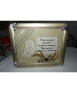 VICTORIAN STL FRAME WITH POEM LACE BUTTERFLY PEARLS BRASS LEAVES FEATHER... - £34.79 GBP