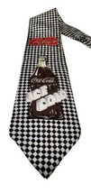 Coca-Cola Ice Cold Men&#39;s Tie Coke Bottle Necktie Black White Checkered 1... - £14.69 GBP