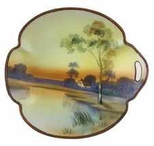 Antique Nippon Hand Painted Porcelain Scenic Dish Landscape Lake Tree 5-... - $23.29
