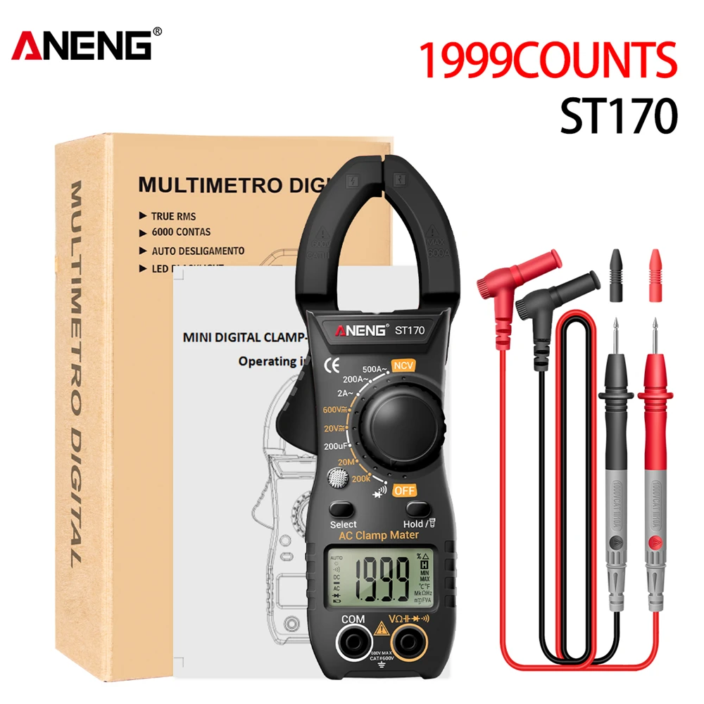 ANENG ST170 Clamp Meter Digital Multimeter 500A AC Current AC/DC Voltage Tester  - £172.92 GBP