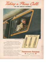 1940&#39;s Taking A Call As He Rolls Along Pennsylvania Railroad Linked prin... - £13.70 GBP