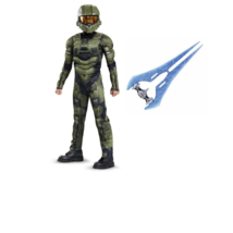 Boys Halo Halloween Costume Master Chief XBOX Energy Sword, Mask &amp; Muscle- 4/6 - $29.70