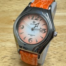 Pastorelli Quartz Watch Men 30m Silver Orange Leather Swiss Parts New Ba... - £25.75 GBP