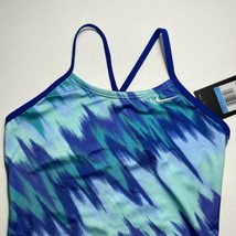 Nike Girls Immiscible Print One-Piece Swim Suit Bathing Game Royal XS S M - £18.80 GBP