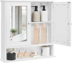Vasagle Bathroom Cabinet With Mirror, Wall Cabinet With 2, White Ulhc002 - $1,446.01 MXN