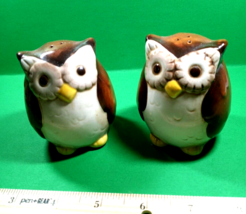 Vintage  3 &quot; Ceramic OWLS Salt and Pepper Shakers - £11.99 GBP