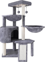Xin Three Layer Cat Tree with Cat Condo and Two Hammocks,Grey - $59.51