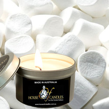 Vanilla Marshmallows Scented Tin Candles Hand Poured Vegan Friendly Eco Soy - £14.98 GBP+