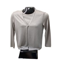 Notations Woman Size S Silver Metallic Bling Evening Cardigan with Underlay - £9.62 GBP