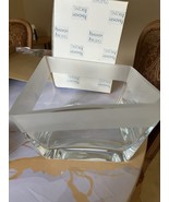 Badash Clear Square Cut  Bowl With Frosted Edge Hand Cut Lead Crystal 7”... - $87.12