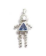 Sterling &amp; CZ Birthstone Kids GIRL Charm MARCH Traditional - £19.12 GBP