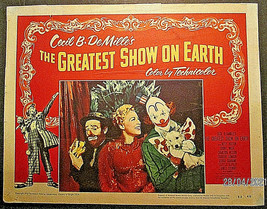 ,JAMES STEWARD,EMMETT KELLY (GREATEST SHOW ON EARTH) ORIG,1952 LOBBY CARD - $197.99