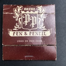 Bruno Pen &amp; Pencil Restaurant Matchbook NY New York Murray Hill 10 Matches Left - £5.42 GBP