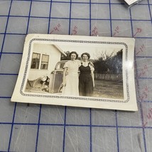 Vintage Photograph Two Women Arms Around Each Other With Car 1930s Or 40s - £14.63 GBP