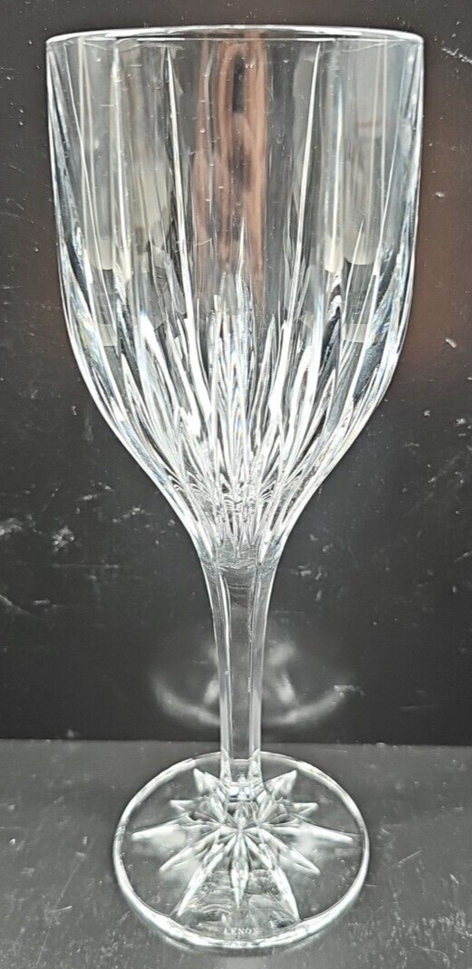 1) Lenox Starlight Water Goblet Elegant Crystal Clear Vertical Cut Etch ... - $33.63