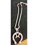 Vintage Native American Silver Sand Cast Naja Pendant Navajo Squash Blossom - $3,864.98 MXN