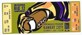 2000 NCAA football Big 12 Championship Full Unused Ticket Kansas State Oklahoma - £96.47 GBP