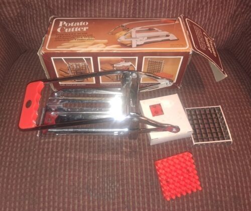Primary image for Potato Cutter 818A Fhp Hong Kong Red Handle Stainless W/ Box French Fry