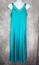 Vanity Fair Nylon Nightgown Womens Sleeveless Nylon &amp; Butterfly Lace Tea... - $28.99