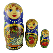 Nesting Dolls 3.9&quot; 3 Piece, Tsar Saltan Fairytale Hand Made Russian Matryoshka - £26.21 GBP