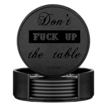 Funny Coasters, 6 Pcs Leather Coasters With Holder, Perfect Housewarming Hostess - £18.86 GBP