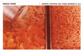 Vintage 1950 Peach Crisp Recipe Print Cover 5x8 Crafts Decor - $382.29 MXN