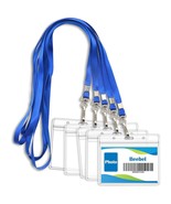 50 Pack Lanyard With Clear Id Badge Holder Waterproof Reusable Name Tags... - £32.20 GBP