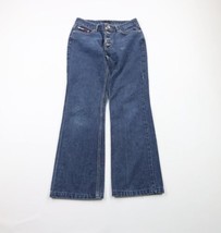 Vintage 90s Tommy Hilfiger Womens 7 Distressed Flared Button Fly Denim Jeans - £33.48 GBP