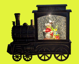 Gerson Snowman Riding in Train Lighted Musical Water Globe Dog Christmas Gift - £49.80 GBP