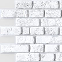 Dundee Deco White Faux Bricks PVC 3D Wall Panel, 3.1 ft X 1.6 ft (95cm X 50cm),  - £7.79 GBP+