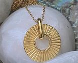18K Gold Filled Round Necklace | Minimalist, Handmade | Fortune Charm - $69.29