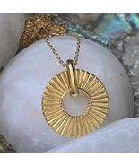 18K Gold Filled Round Necklace | Minimalist, Handmade | Fortune Charm - $69.29