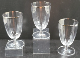 (3) Mikasa Stephanie Platinum Iced Tea Set Clear Optic Bowl Stemware Gla... - $59.27
