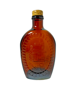 Vintage Log Cabin Syrup Embossed Amber Glass Bottle Bicentennial Liberty... - €16,09 EUR