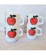 Anchor Hocking Fire King Apple Super Fruit Mug Milk Glass Glassware USA ... - £65.96 GBP