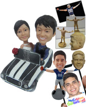 Personalized Bobblehead Couple Out For A Ride In Their Convertible Car -... - £188.00 GBP