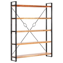 5-Tier Bookcase 140x30x180 cm Solid Acacia Wood - £210.81 GBP